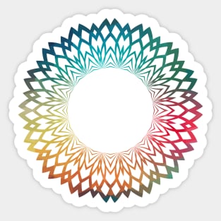 Rainbow abstract flower design 05 Sticker